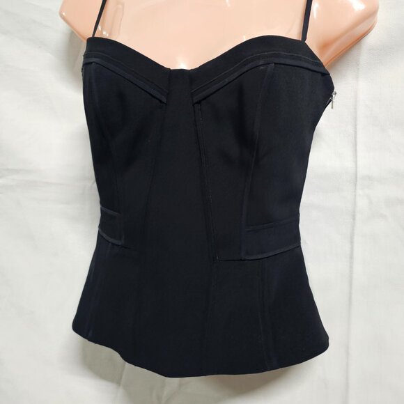 Alexander Wang Spaghetti Strap Bustier Top Women Size 4 Black Side Zip - Picture 7 of 12